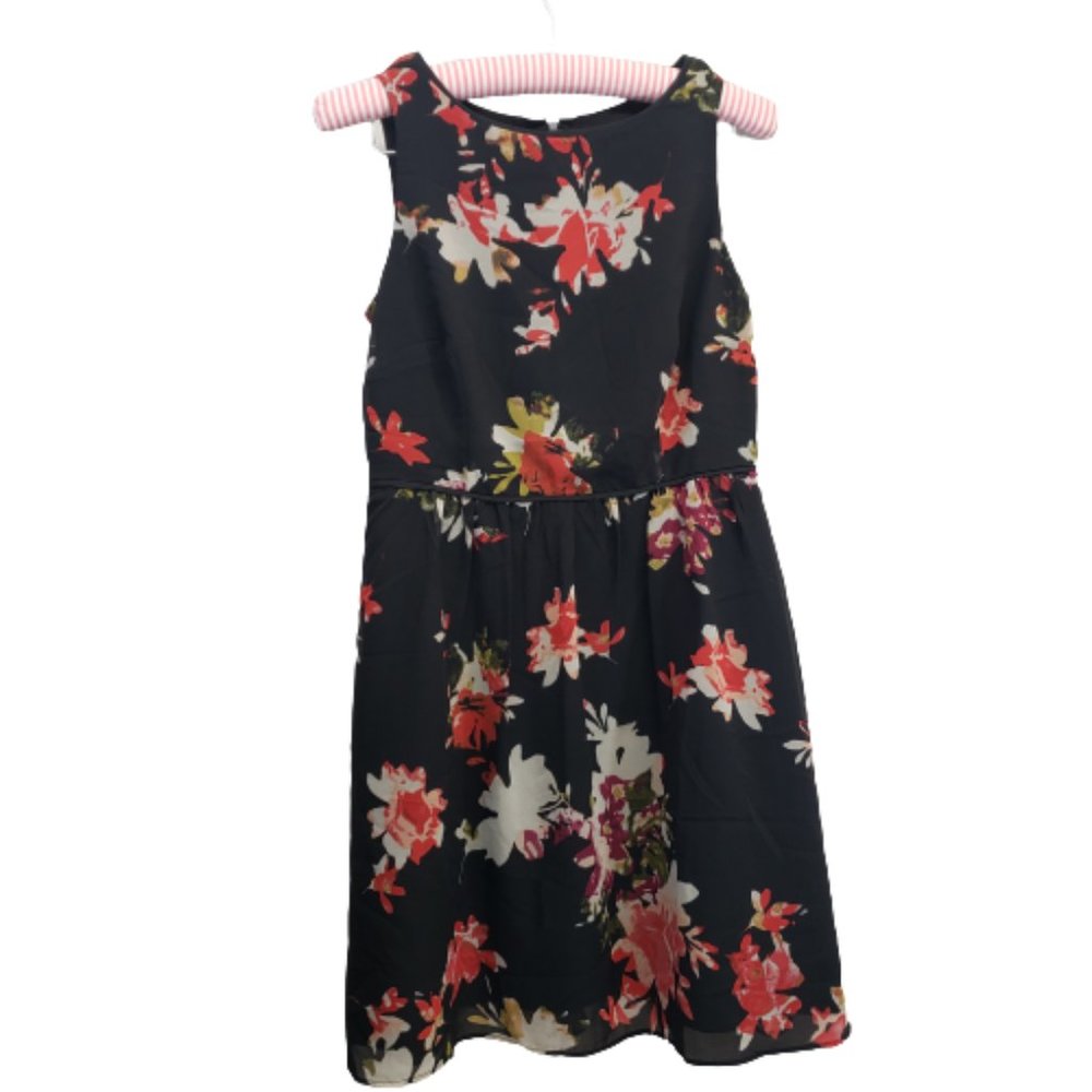 NWT Ann Taylor Loft Petite Black Floral Dress 2P
